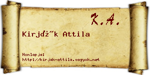 Kirják Attila névjegykártya