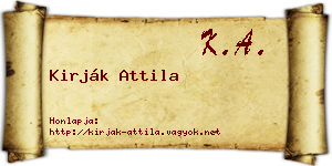 Kirják Attila névjegykártya