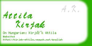 attila kirjak business card